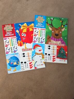 Bendon Christmas Faces Mini Sticker Activity Books 5x7 Inch